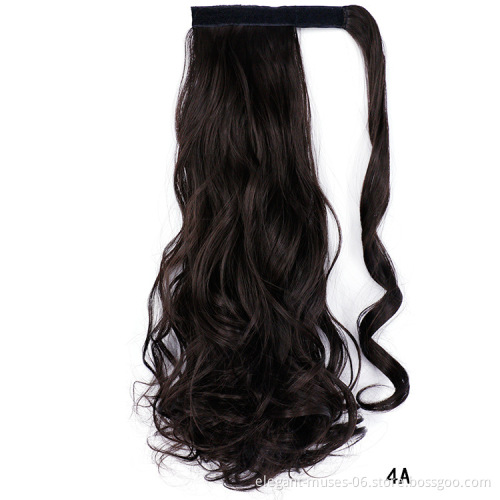 Wholesale Price newest High Temperature Fiber Long Wavy Synthetic clip hairpieces postiche ponytail wigs